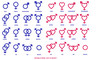 set of sexual orientation gender or male female symbols. editable stroke, easy to modify