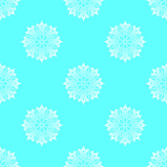 Wall Mural - Seamless snowflake pattern vector illustration