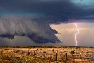 Wall Mural - thunderstorm with lightning bolt