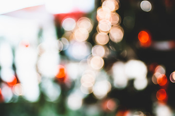 Leinwandbilder - abstract bokeh christmas tree decorate with ball and string lights.Holiday celebration festival.