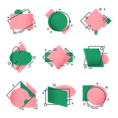 Wall Mural - abstract modern frames. graphic frame, dynamic geometric coloured elements vector set