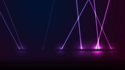 Wall Mural - Blue and purple neon laser lines futuristic motion design. Abstract rays technology glowing retro background. Video animation Ultra HD 4K 3840x2160