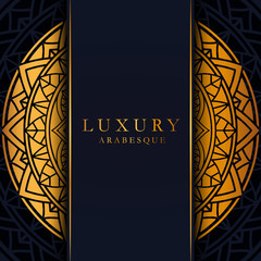 Canvas Print - Luxury card template with gold geometric mandala