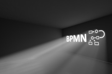 Wall Mural - bpmn rays volume light concept 3d illustration