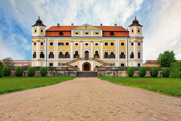 Canvas Print - Road to ilotice castle in South Moravia, popular travel destination in Czech Republic