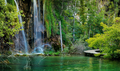 Wall Mural - Boats in the national park Plitvice, Croatia