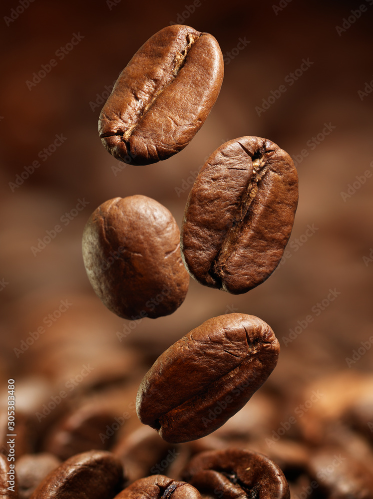 Obraz na płótnie Closeup of coffee beans w salonie