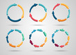 Colorful 3d circle arrows set