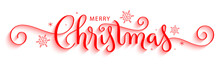 MERRY CHRISTMAS Red Vector Brush Calligraphy With Flourishes