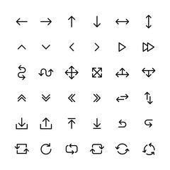 Wall Mural - arrows big black set icons in line style. arrow icon. arrow vector collection. arrow. cursor. modern