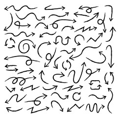 Wall Mural - arrows big black set icons. arrow icon. arrow vector collection. arrow. cursor. doodle drawing hand 