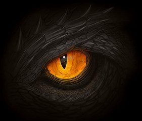 Wall Mural - Black dragon eye