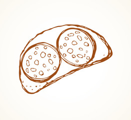 Canvas Print - Piece of loaf. Vector drawing