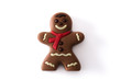 Christmas chocolate gingerbread bonbon isolated on white background