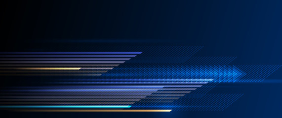 Illustration of light ray, stripe line with blue light, speed motion background. Vector design abstract, science, futuristic, energy, modern digital technology concept for wallpaper, banner background