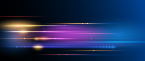 illustration of light ray, stripe line with blue light, speed motion background. vector design abstr