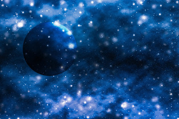 Wall Mural - stars, planet and galaxy in cosmos universe, space and time travel science background