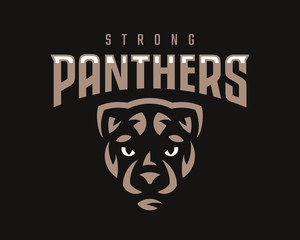 Panther modern mascot logo. Jaguar emblem design editable for your business. Vector illustration.