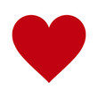 Red heart icon on white background. Love logo heart illustration.
