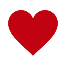 Red Heart Icon On White Background. Love Logo Heart Illustration.