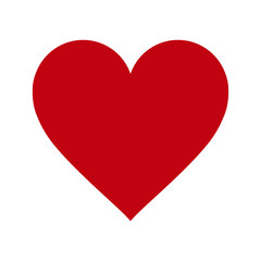 Red heart icon on white background. Love logo heart illustration.