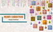 © klerik78 - Merry Christmas background with gift boxes, ribbon, bows and Christmas balls