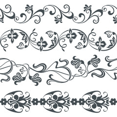  Seamless floral border vector template