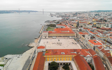 Aerial view of Lisbon skyline, Portugal