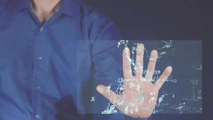 Wall Mural - the idea of human connection and work in the global internet. a network symbol consisting of numbers