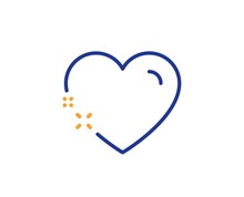 Love Emotion Sign. Heart Line Icon. Valentine Day Symbol. Colorful Outline Concept. Blue And Orange Thin Line Heart Icon. Vector