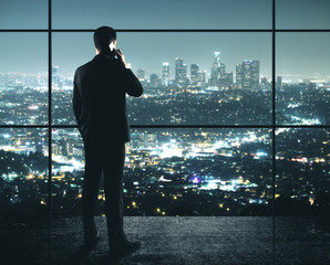 Poster - Businessman talking on phone