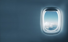 Aairplane Window With Clouds View