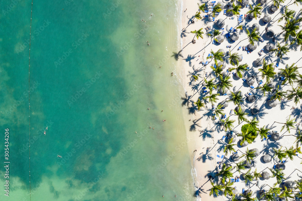 Aerial view of Punta Cana  - obrazy, fototapety, plakaty 