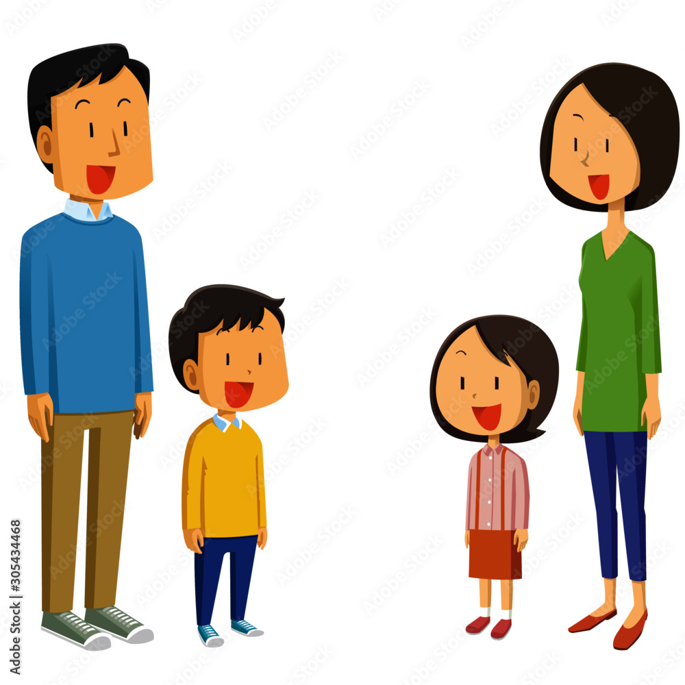 イラスト|素材|家族|ファミリー|親子 Stock Vector | Adobe Stock