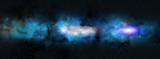 Fototapeta Kosmos - wide screen space star field