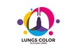 Colorful Lungs logo template vector, Health lungs Template, Logo symbol icon