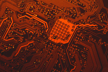 Electronic circuit board abstract background. computer motherboard close up. micro elements of computer. Intelligent technology