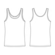 © smth.design - Technical sketch t-shirt tank top for women isolated on white background.