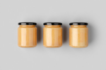 Wall Mural - Peanut, almond, nut butter jar mockup.