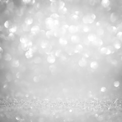 Wall Mural - abstract glitter bokeh on black background