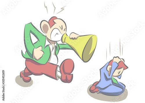 ビジネスマン イラスト パワハラ パワーハラスメント 圧力 いじめ 上司 部下 怒る Kaufen Sie Diese Illustration Und Finden Sie Ahnliche Illustrationen Auf Adobe Stock Adobe Stock