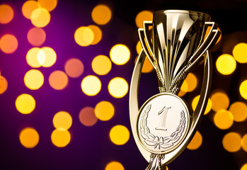 Wall Mural - championship winners award with a gold trophy