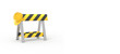 © Ewelina - Under construction white wide banner. Street sign no crossing. 3d illustration.