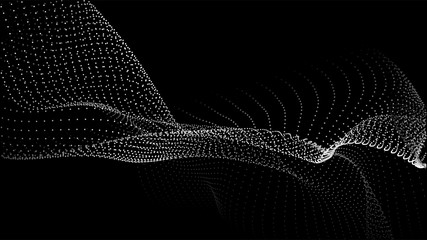Abstract digital wave of particles. Futuristic point wave. Technology background vector. Vector illustration