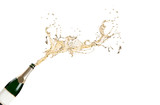 Fototapeta Lawenda - Champagne explosion isolaed on white background. 