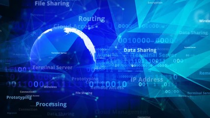 Wall Mural - technology background network connect global