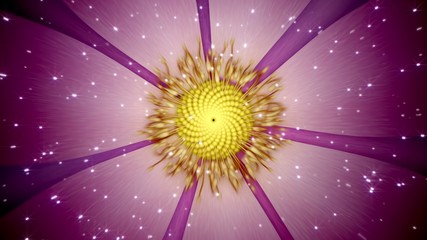 Abstract Purple Space Flower Closeup - 3D Illustration