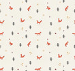 Holiday seamless pattern with fox