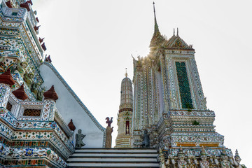 Wall Mural - One landmark of Wat Arunratchawararam in Bangkok, Thailand. A place everyone in every religion can be viewed.