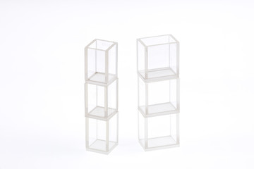 Canvas Print - empty cube glass boxes isolated on white background